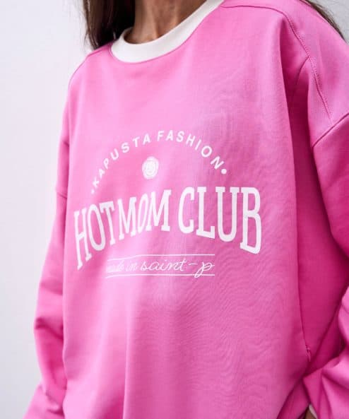Розовый свитшот для будущих и кормящих мам Hot Mom Light — изображение 6