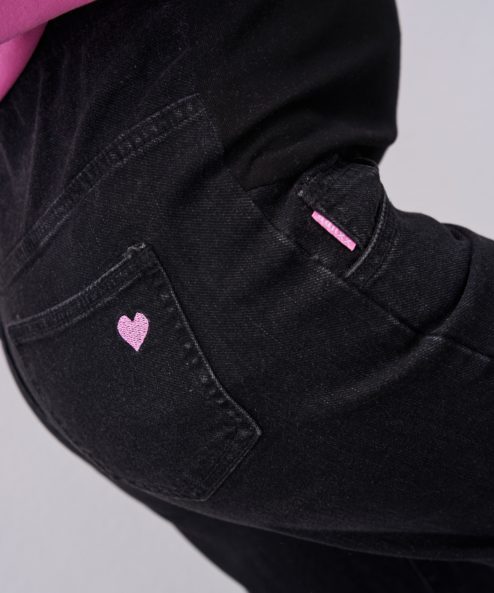 Черные джинсы moms для будущих мам Pink Heart Черные джинсы moms для будущих мам Pink Heart — изображение 2