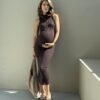 Бежевое платье для будущих и кормящих мам Jaclyn Вечерние платья 31