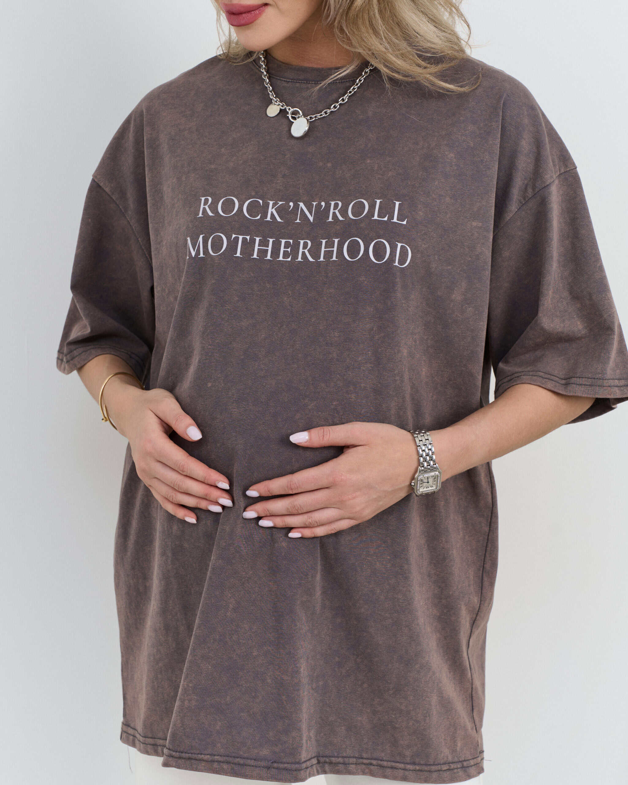 Кофейная футболка из вареного хлопка Rock-n-roll Motherhood Кофейная футболка из вареного хлопка Rock-n-roll Motherhood — изображение 2