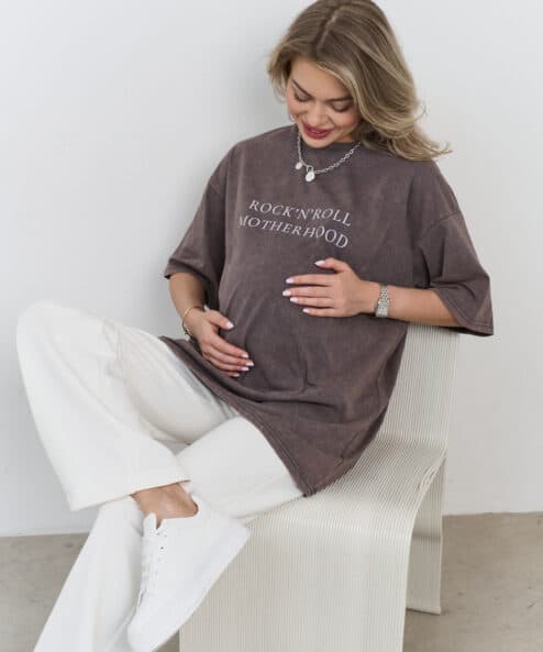 Кофейная футболка из вареного хлопка Rock-n-roll Motherhood Кофейная футболка из вареного хлопка Rock-n-roll Motherhood — изображение 4