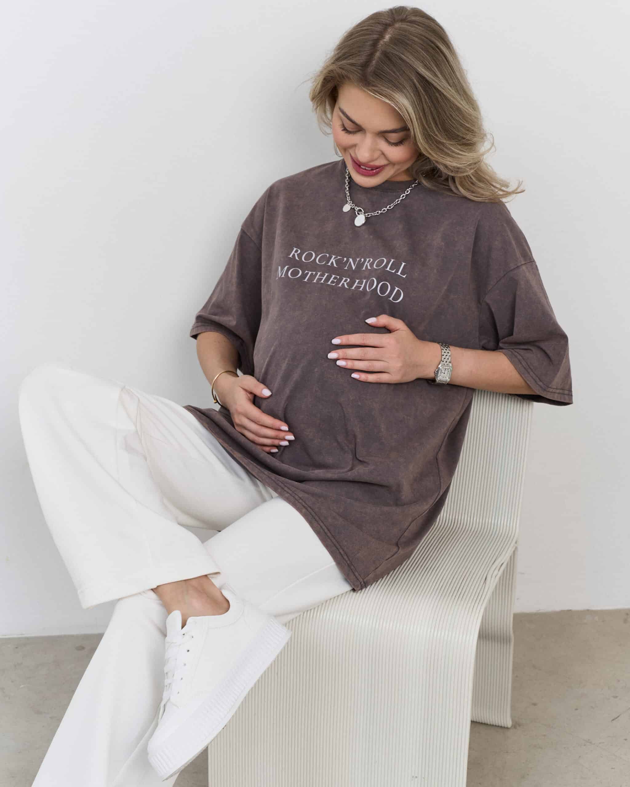 Кофейная футболка из вареного хлопка Rock-n-roll Motherhood Кофейная футболка из вареного хлопка Rock-n-roll Motherhood — изображение 4