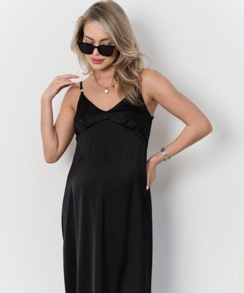 Черное платье для будущих и кормящих мам Karmen NEW — изображение 9