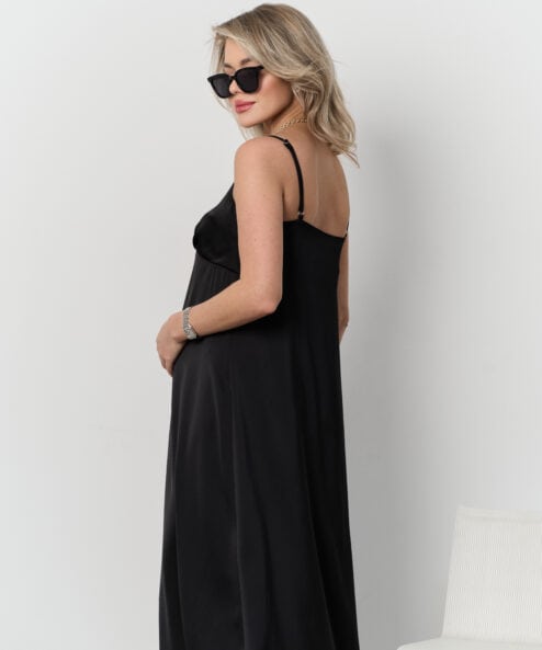 Черное платье для будущих и кормящих мам Karmen NEW — изображение 11