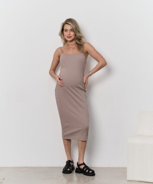 Кофейное платье для будущих и кормящих мам Sarah — изображение 3