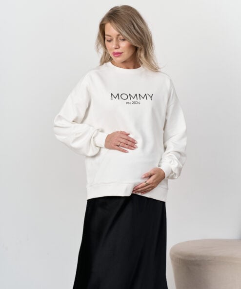 Молочный свитшот для мам Mommy est 2024