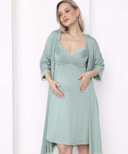 Оливковый домашний комплект для будущих и кормящих мам Stella — изображение 4