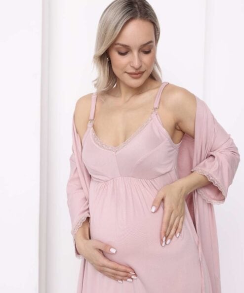 Розовый домашний комплект для будущих и кормящих мам Stella — изображение 3