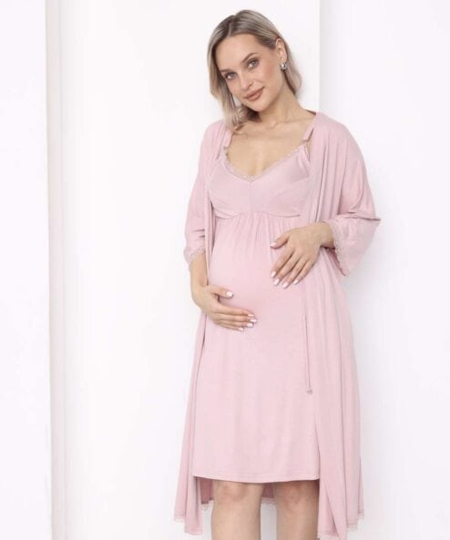 Розовый домашний комплект для будущих и кормящих мам Stella — изображение 6