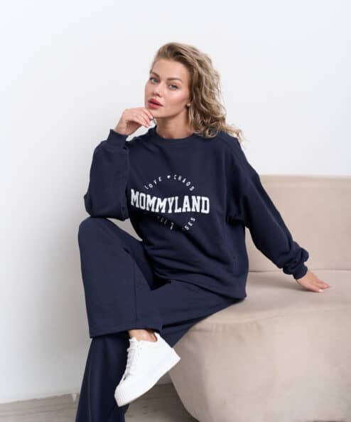 Синий свитшот для будущих и кормящих мам Mommyland Синий свитшот для будущих и кормящих мам Mommyland — изображение 3