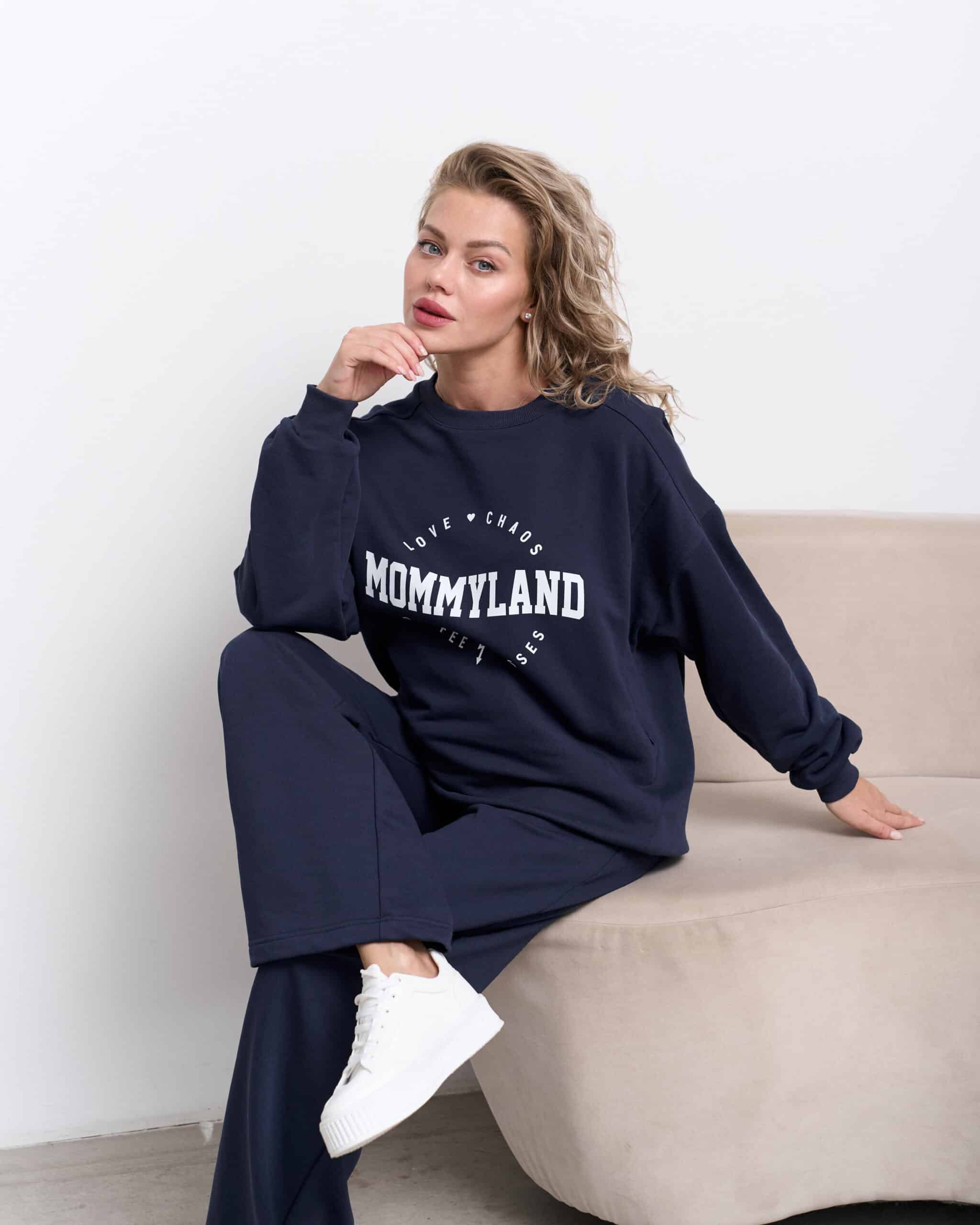 Синий свитшот для будущих и кормящих мам Mommyland Синий свитшот для будущих и кормящих мам Mommyland — изображение 3