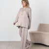 Бежевые теплые брюки для будущих и кормящих мам Trendy