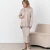 Бежевая теплая юбка для будущих и кормящих мам Trendy