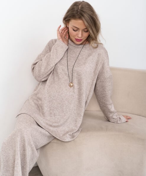 Бежевая теплая юбка для будущих и кормящих мам Trendy — изображение 6