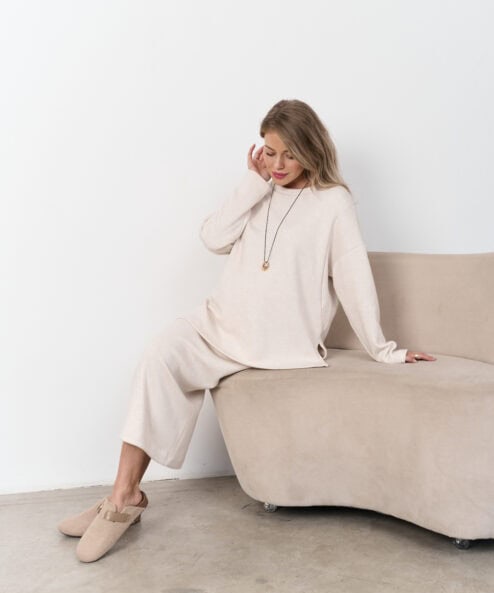 Молочный теплый джемпер для будущих и кормящих мам Trendy — изображение 8