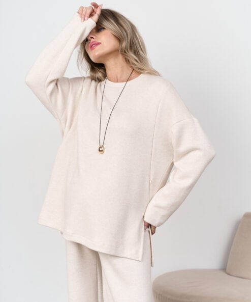 Молочный теплый джемпер для будущих и кормящих мам Trendy — изображение 11