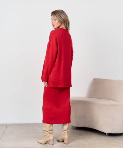 Красный теплый джемпер для будущих и кормящих мам Trendy — изображение 10