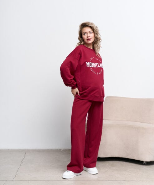 Бордовые брюки для будущих и кормящих мам Flex New Бордовые брюки для будущих и кормящих мам Flex New — изображение 6