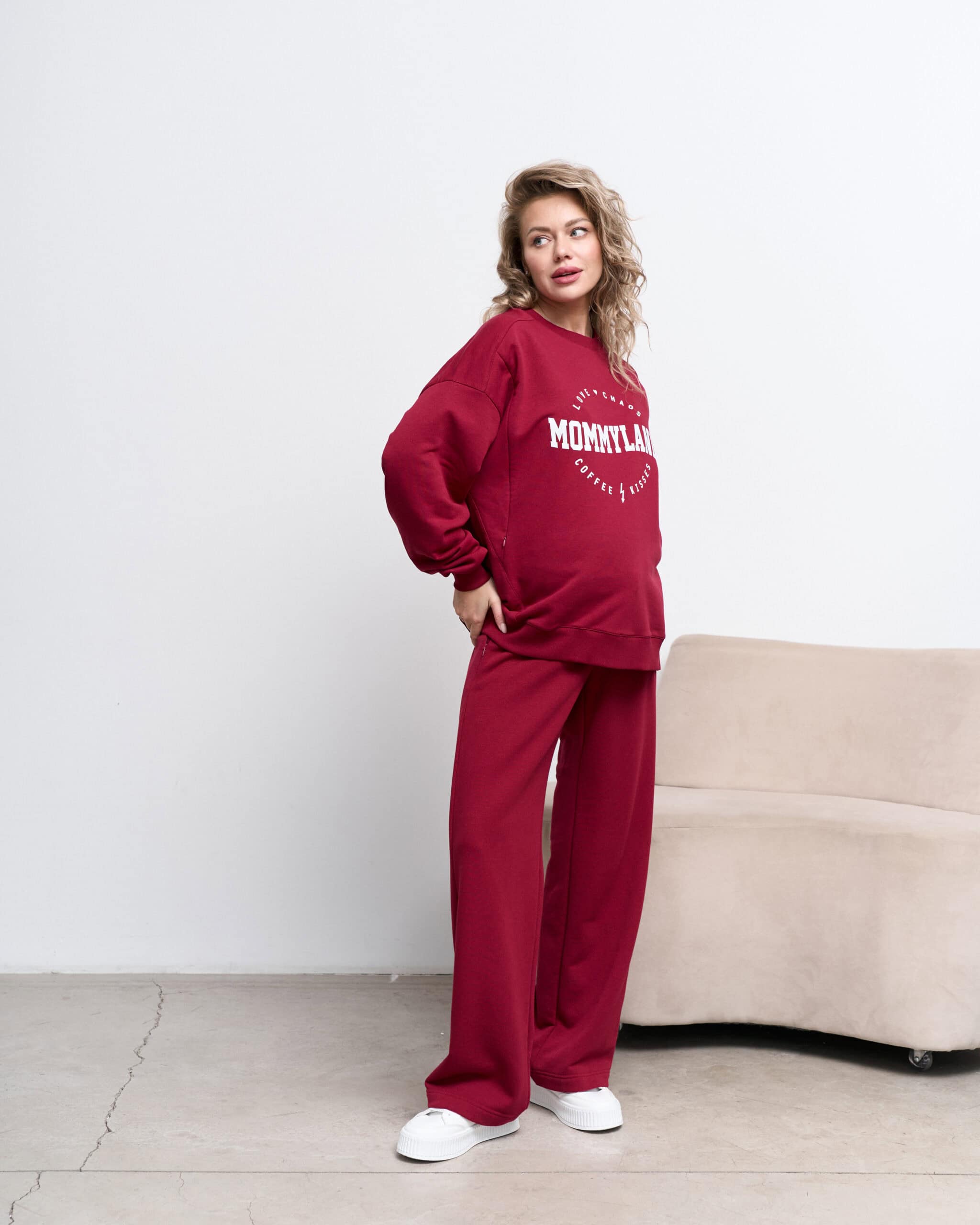 Бордовые брюки для будущих и кормящих мам Flex New Бордовые брюки для будущих и кормящих мам Flex New — изображение 6