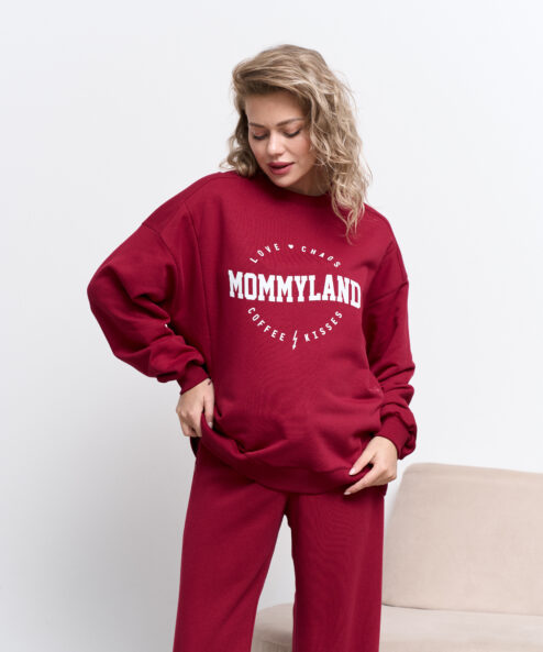 Бордовый свитшот для будущих и кормящих мам Mommyland — изображение 7