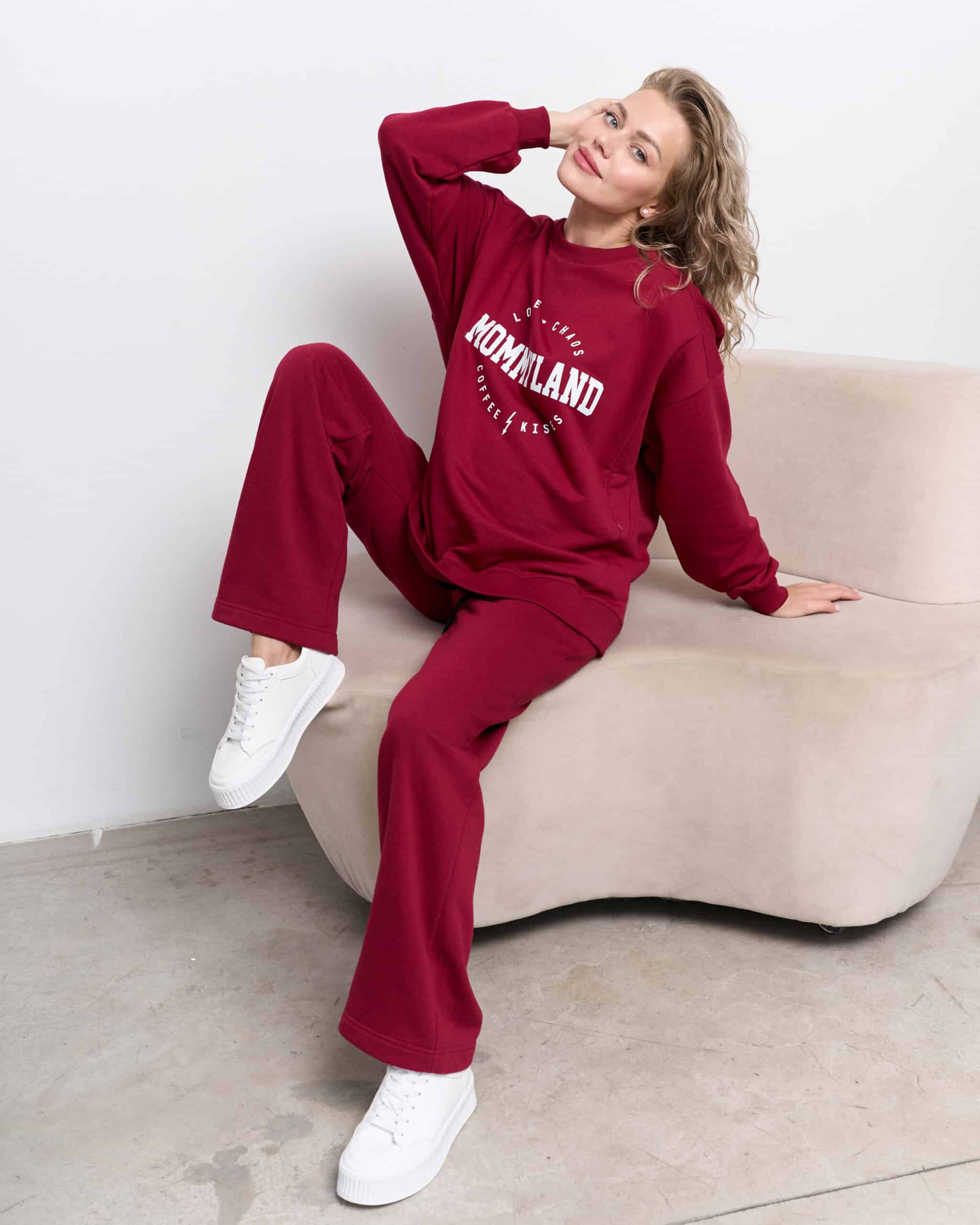 Бордовые брюки для будущих и кормящих мам Flex New Бордовые брюки для будущих и кормящих мам Flex New