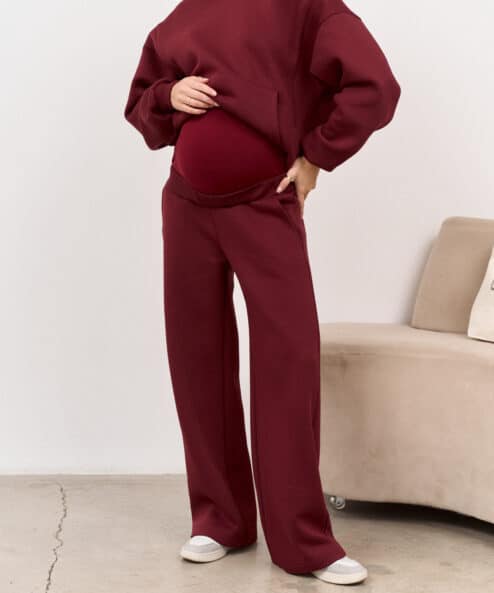 Темно-бордовые теплые брюки для будущих мам Flex Warm — изображение 5