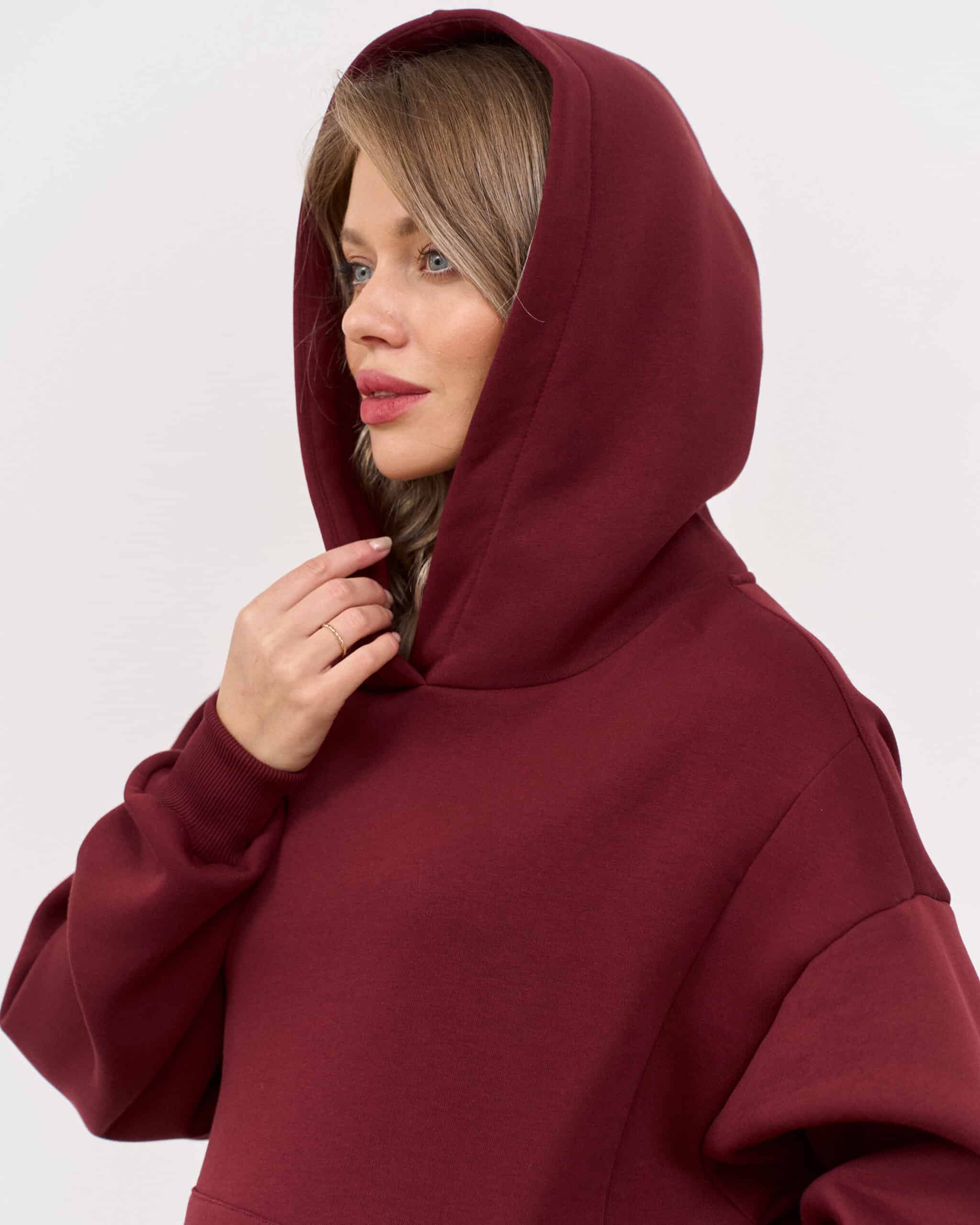 Темно-бордовое теплое худи для будущих и кормящих мам Juna Warm Темно-бордовое теплое худи для будущих и кормящих мам Juna Warm — изображение 10