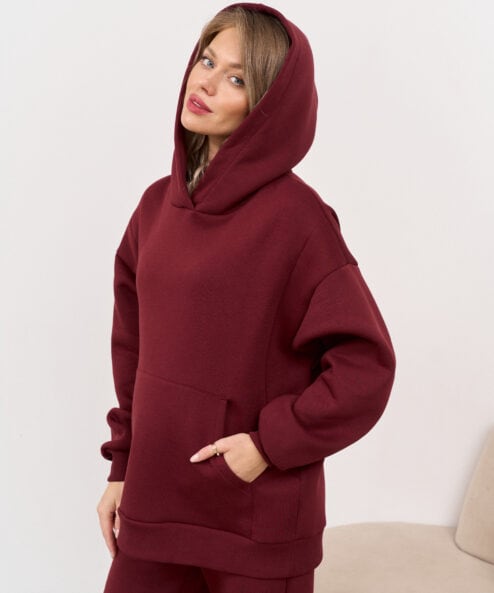 Темно-бордовое теплое худи для будущих и кормящих мам Juna Warm Темно-бордовое теплое худи для будущих и кормящих мам Juna Warm — изображение 13