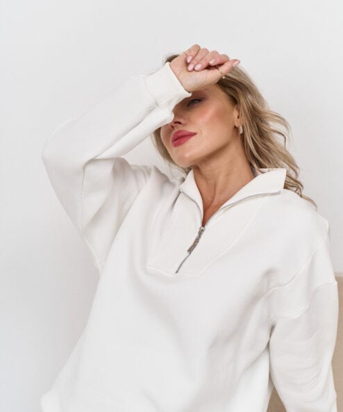 Молочный тёплый свитшот для будущих и кормящих мам Hanna Warm — изображение 9