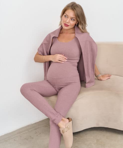 Кофейные леггинсы в рубчик для беременных Kardy New Кофейные леггинсы в рубчик для беременных Kardy New — изображение 12