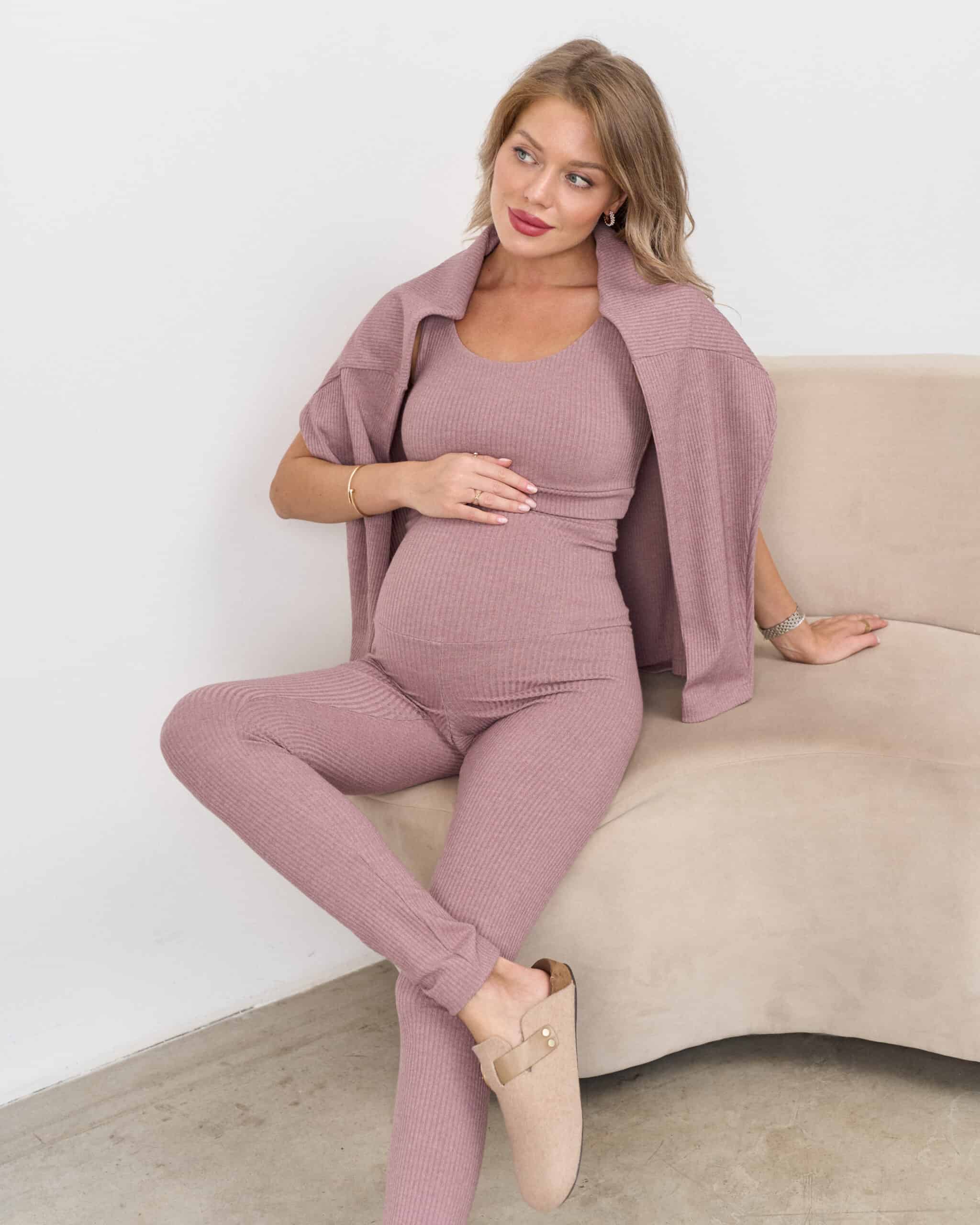 Кофейные леггинсы в рубчик для беременных Kardy New Кофейные леггинсы в рубчик для беременных Kardy New — изображение 12