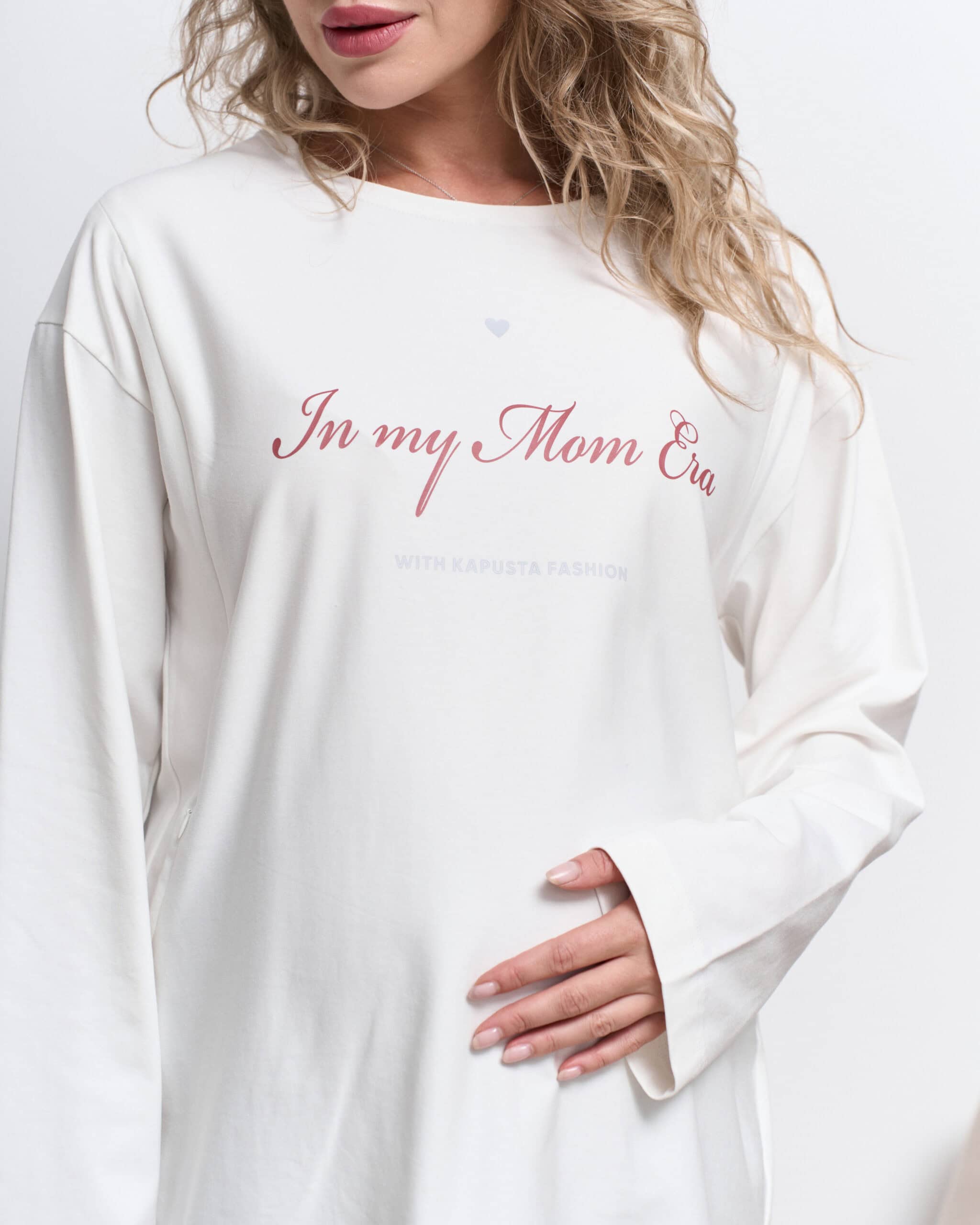 Молочный оверсайз лонгслив In my Mom Era Молочный оверсайз лонгслив In my Mom Era — изображение 7