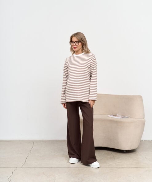 Кофейная тельняшка для будущих и кормящих мам Marina New — изображение 6