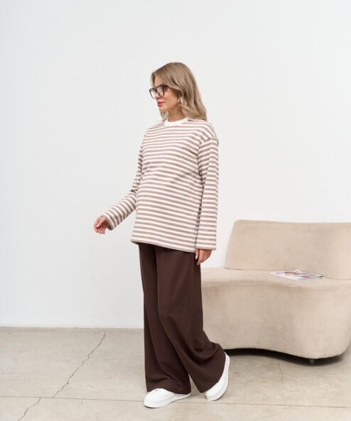 Кофейная тельняшка для будущих и кормящих мам Marina New — изображение 10