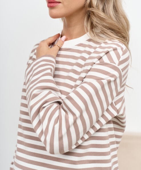 Кофейная тельняшка для будущих и кормящих мам Marina New — изображение 12