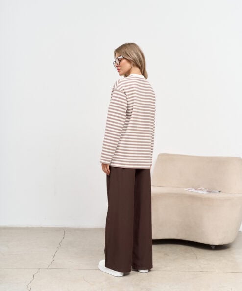 Кофейная тельняшка для будущих и кормящих мам Marina New — изображение 13