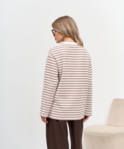 Кофейная тельняшка для будущих и кормящих мам Marina New — изображение 14