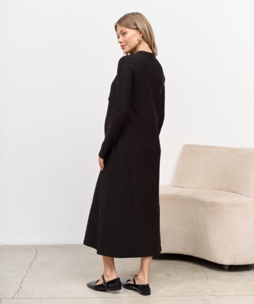 Черное платье для будущих и кормящих мам Casual Warm Черное платье для будущих и кормящих мам Casual Warm — изображение 7