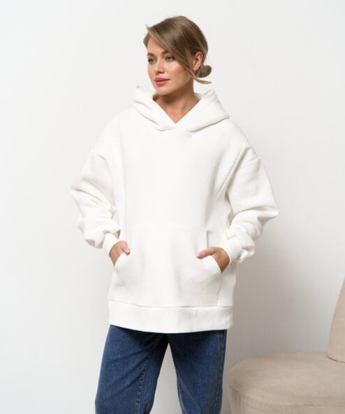 Молочное теплое худи для будущих и кормящих мам Juna Warm