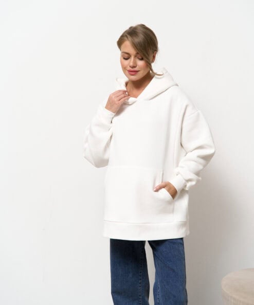 Молочное теплое худи для будущих и кормящих мам Juna Warm — изображение 3
