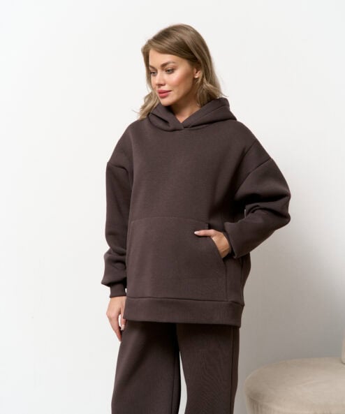 Кофейное теплое худи для будущих и кормящих мам Juna Warm — изображение 7