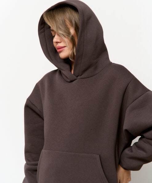 Кофейное теплое худи для будущих и кормящих мам Juna Warm — изображение 4
