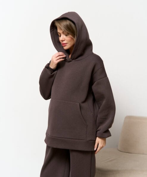 Кофейное теплое худи для будущих и кормящих мам Juna Warm — изображение 10