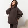Кофейное теплое худи для будущих и кормящих мам Juna Warm