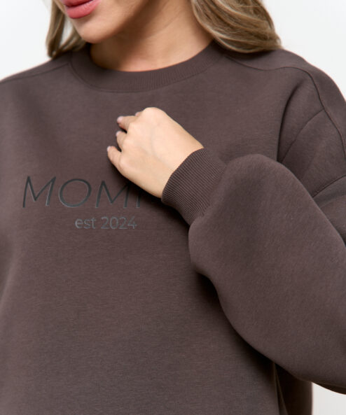 Кофейный теплый свитшот для будущих и кормящих мам MOMMY est 2024 Кофейный теплый свитшот для будущих и кормящих мам MOMMY est 2024 — изображение 4