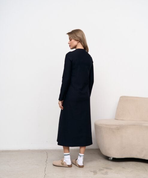 Темно-синее платье для будущих и кормящих мам Casual Warm — изображение 6