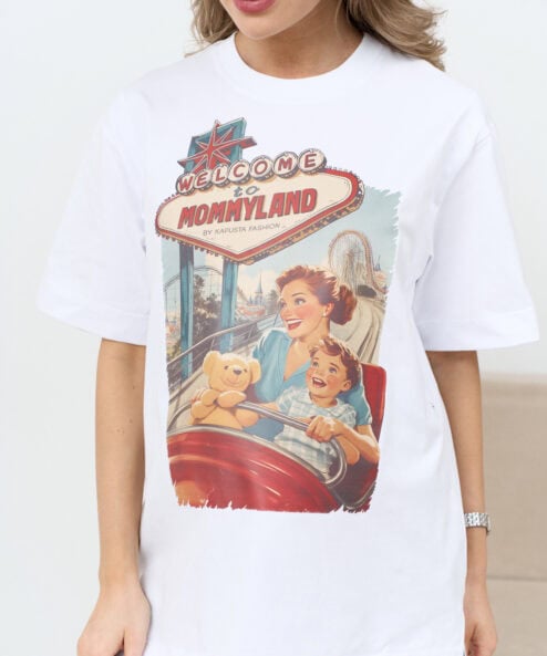 Белая футболка для будущих и кормящих мам Welcome to Mommyland Белая футболка для будущих и кормящих мам Welcome to Mommyland — изображение 6