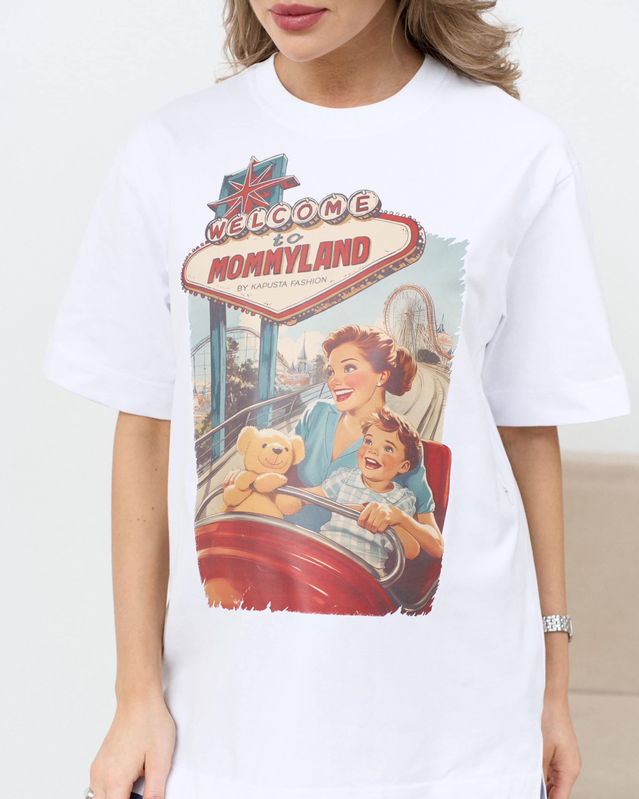 Белая футболка для будущих и кормящих мам Welcome to Mommyland Белая футболка для будущих и кормящих мам Welcome to Mommyland — изображение 6