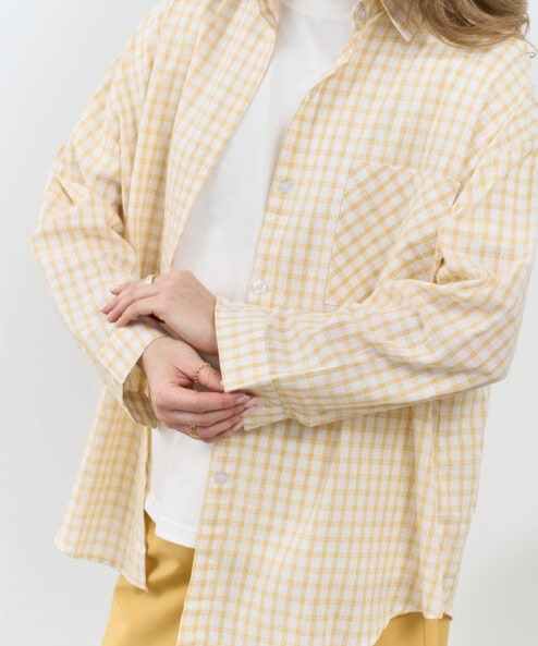 Желтая рубашка в клетку Liam — изображение 5