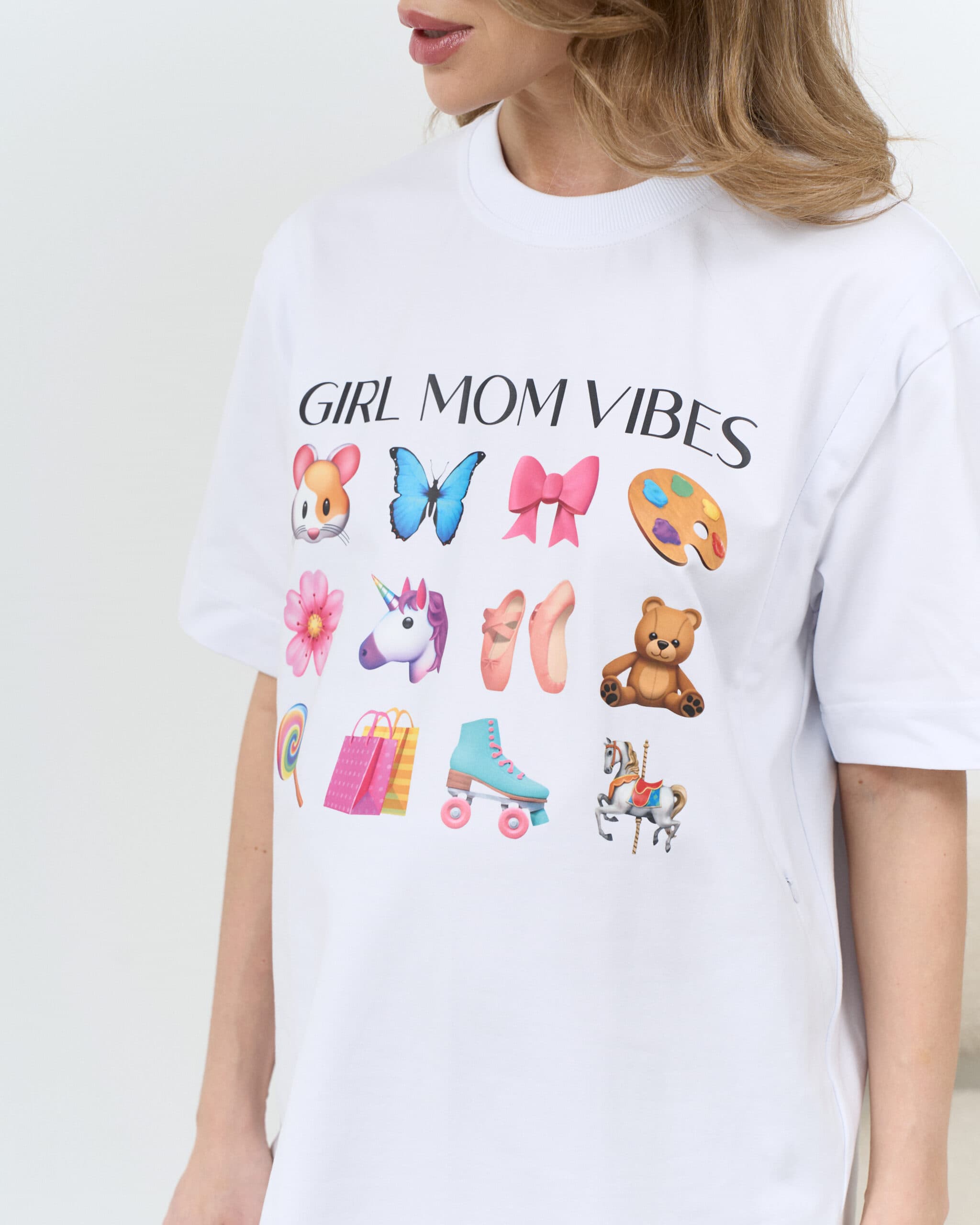 Белая футболка для будущих и кормящих мам Girl Mom Vibes Белая футболка для будущих и кормящих мам Girl Mom Vibes — изображение 12